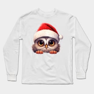 Christmas Peeking Baby Owl Long Sleeve T-Shirt